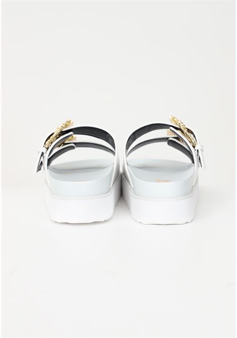 White slippers for women with plateau and Baroque buckles VERSACE JEANS COUTURE | slipper | 74VA3SM1ZS539003