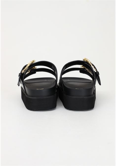 Black slippers for women with plateau and Baroque buckles VERSACE JEANS COUTURE | slipper | 74VA3SM1ZS539899