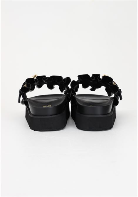 Black slippers for women with Baroque flounces and buckles VERSACE JEANS COUTURE | slipper | 74VA3SM571570899