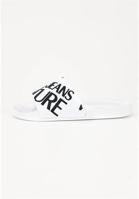 White women's slippers with lettering logo VERSACE JEANS COUTURE | slipper | 74VA3SQ171352003
