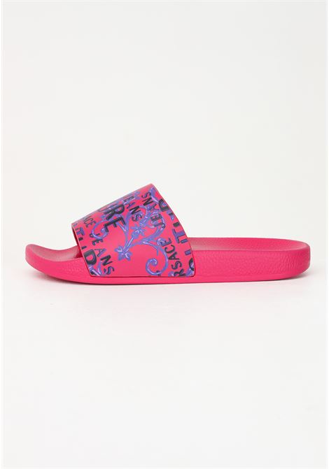 Fuchsia slippers for women with Logo Couture print VERSACE JEANS COUTURE | slipper | 74VA3SQ3ZS631PR5