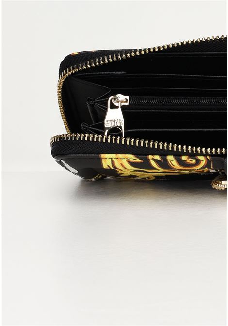 Portafogli nero da donna con fantasia Logo Couture VERSACE JEANS COUTURE | Portafogli | 74VA5PF1ZS597G89