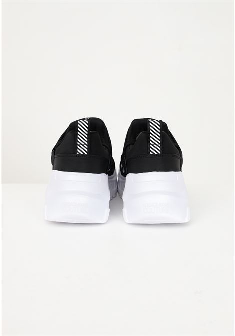 Sneakers casual nere da uomo con fasce elastiche logate VERSACE JEANS COUTURE | Sneakers | 74YA3SC6ZS697899