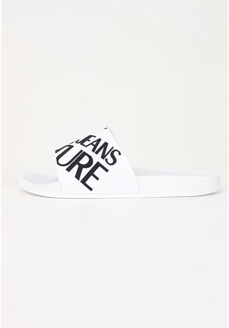 White men's slippers with contrasting logo VERSACE JEANS COUTURE | slipper | 74YA3SQ171352003