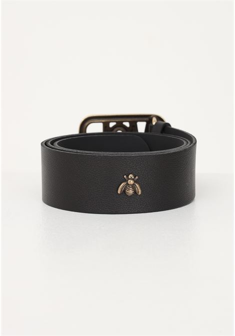 Cintura nera da donna con fibbia VCL e dettaglio api VICOLO | Cinture | AE0013A99
