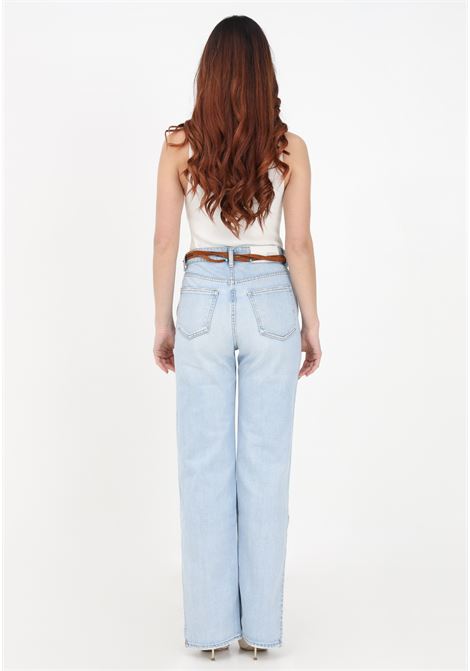 Light denim jeans for women with slits on the bottom and belt VICOLO | Jeans | DE5017A
