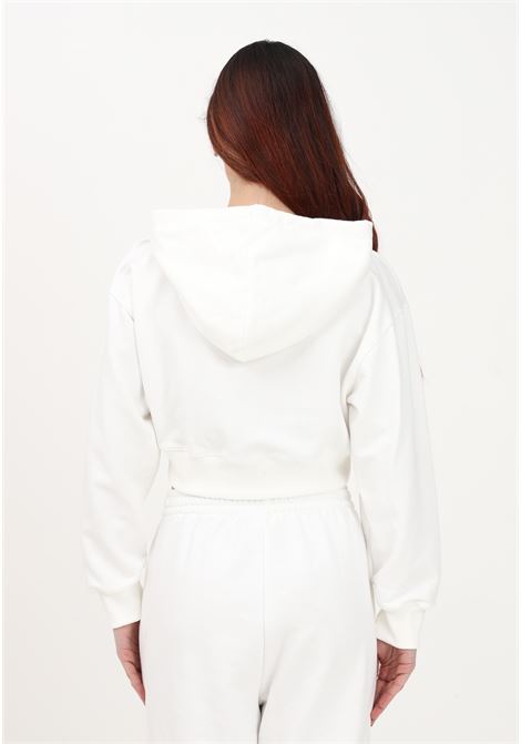Women's white crop sweatshirt with logo print VICOLO | RE0020A02