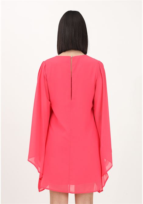 Short fuchsia dress for women with batwing sleeves VICOLO | TE0081EU44