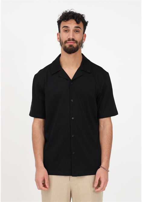 Men's short sleeve black casual shirt YES LONDON | Shirt | XCM7139NERO