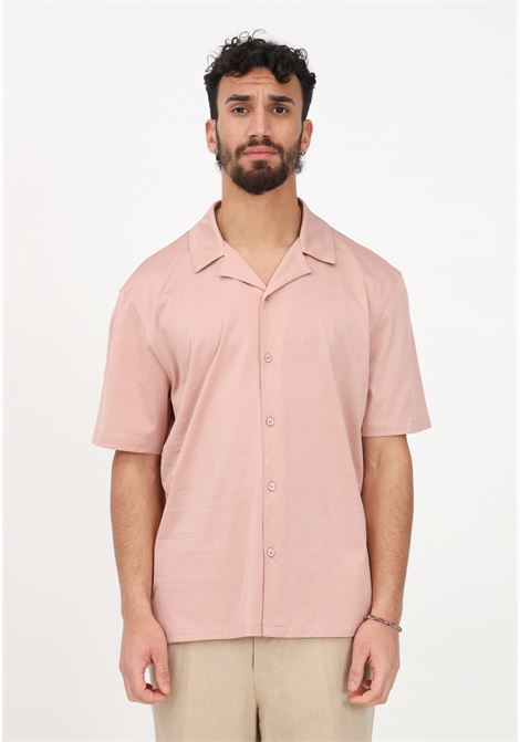 Short sleeve men's pink casual shirt YES LONDON | Shirt | XCM7139ROSA ANTICO