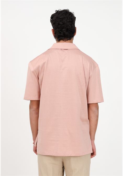 Short sleeve men's pink casual shirt YES LONDON | Shirt | XCM7139ROSA ANTICO
