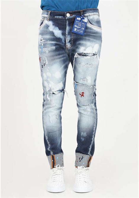 Jeans in denim da uomo con piega alta sul fondo YES LONDON | Jeans | XJ3075/TWISTJEANS