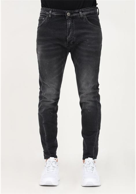 Jeans nero da uomo con patch logata sul retro YES LONDON | Jeans | XJ3082/TWISTJEANS