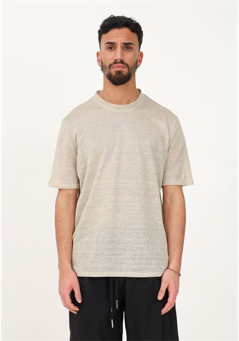 Men's beige casual t-shirt YES LONDON | T-shirt | XM4026BEIGE