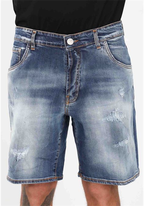 Men's denim shorts with logo patch on the back YES LONDON | Shorts | XS4181JEANS