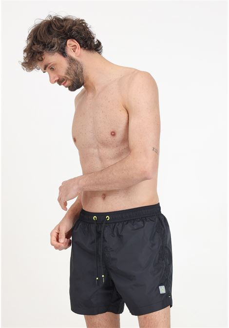 Shorts mare da uomo neri con patch logo 4GIVENESS | Beachwear | FGBM4000110
