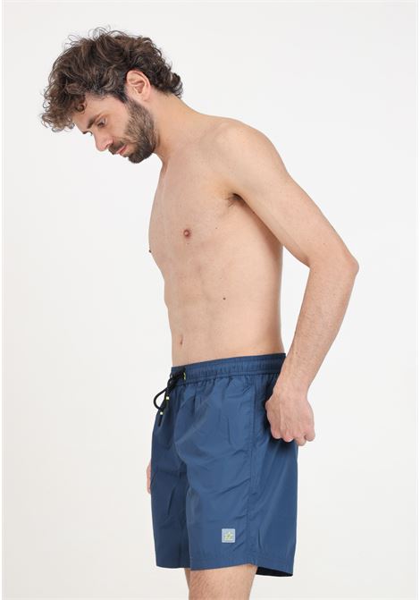 Shorts mare da uomo blu notte con patch logo 4GIVENESS | Beachwear | FGBM4001060