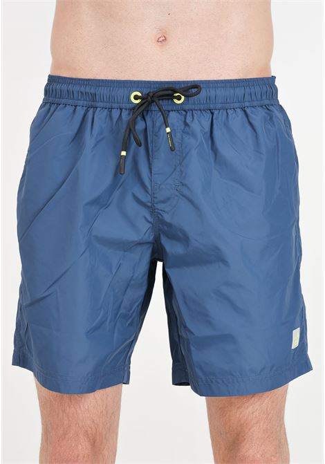 Shorts mare da uomo blu notte con patch logo 4GIVENESS | Beachwear | FGBM4001060