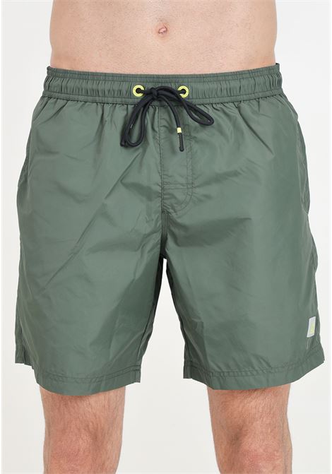 Military green men's swim shorts with logo patch 4GIVENESS | FGBM4001083