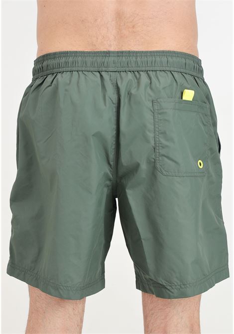 Shorts mare da uomo verde militare con patch logo 4GIVENESS | Beachwear | FGBM4001083
