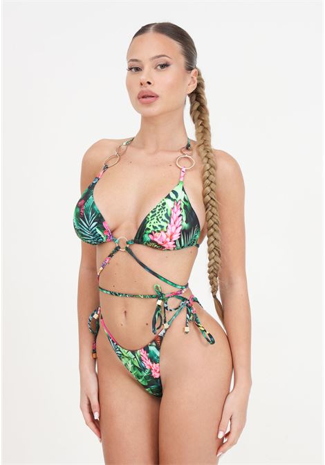 Bikini da donna fantasia tropicale triangolo e slip regolabile 4GIVENESS | Beachwear | FGBW3603200