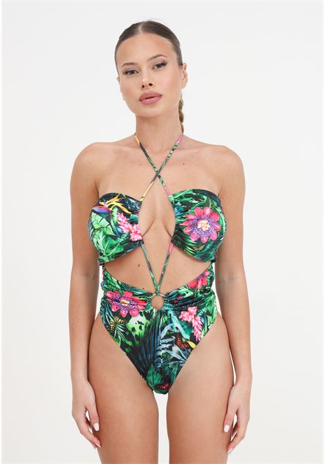 Monokini donna fantasia tropicale Sueno con cerchio centrale 4GIVENESS | Beachwear | FGBW3611200