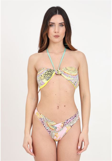 Women's bandeau bikini with multicolor pattern 4GIVENESS | Beachwear | FGBW3725200