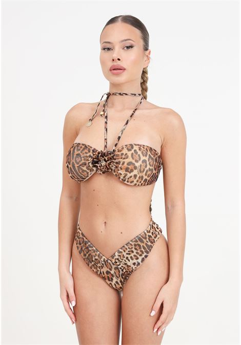 Bikini da donna fascia e slip rose leopard 4GIVENESS | Beachwear | FGBW3800200