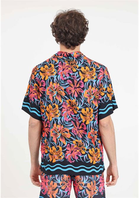 Black men's shirt with floral print 4GIVENESS | FGCM4021200