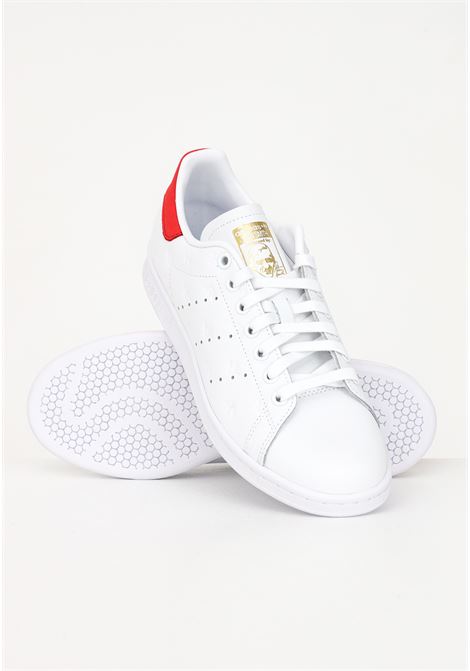 White sneakers for men and women with all-over Stan Smith trefoil logo ADIDAS ORIGINALS | FZ6370.