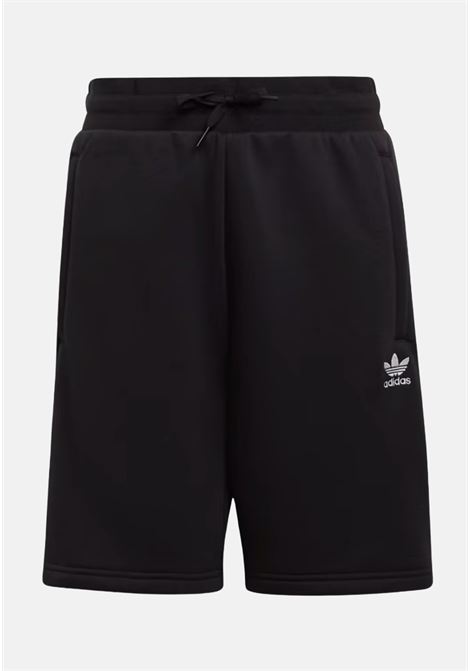 Black adicolor children's shorts with white clover ADIDAS ORIGINALS | HD2061.