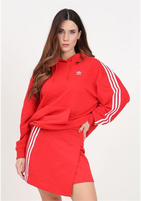 Women's Red A-Line Skirt 3-Stripes Wrapping Skirt Better Scarlet ADIDAS ORIGINALS | IC5477.