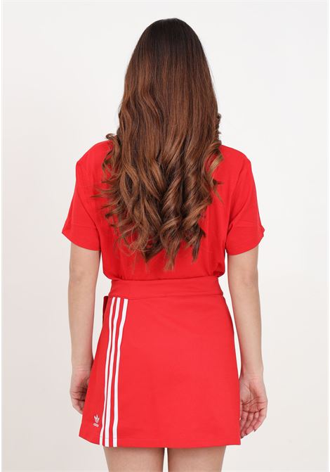Gonna a trapezio rossa da donna 3-Stripes Wrapping Skirt Better Scarlet ADIDAS ORIGINALS | IC5477.