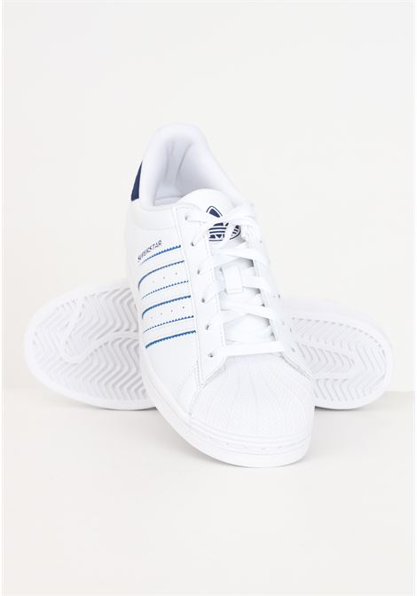 Superstar j sneakers for men and women, white and blue ADIDAS ORIGINALS | IE0268.