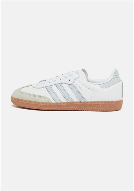 White sneakers with gray stripes for women and men Samba Og ADIDAS ORIGINALS | Sneakers | IE0877.