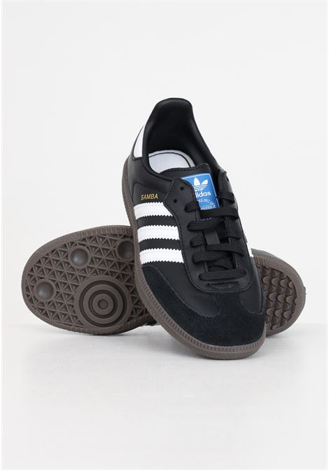 Sneakers bambino bambina nere e bianca strisce laterali Samba OG C ADIDAS ORIGINALS | Sneakers | IE3678.