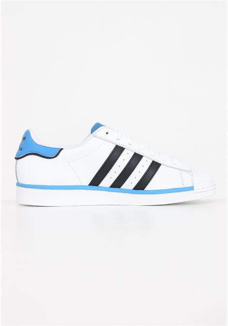 White, black and bright blue adidas superstar men's sneakers ADIDAS ORIGINALS | Sneakers | IF3640.