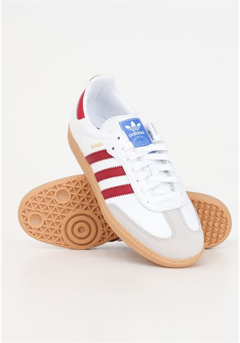Samba OG white men's sneakers with burgundy details ADIDAS ORIGINALS | Sneakers | IF3813.