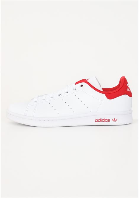 White sneakers with red details for men and women STAN SMITH J ADIDAS ORIGINALS | IG7686.