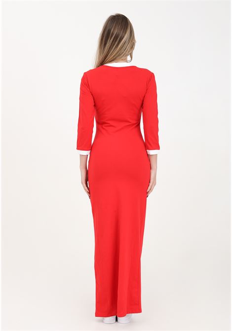 Long red and white adicolor 3-stripes maxi women's dress ADIDAS ORIGINALS | II0750.