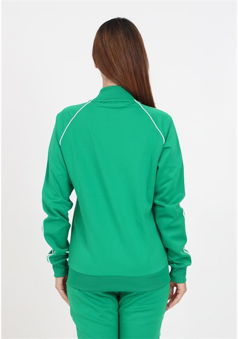Green sweatshirt with 3 stripes zip for women ADIDAS ORIGINALS | IK4030.