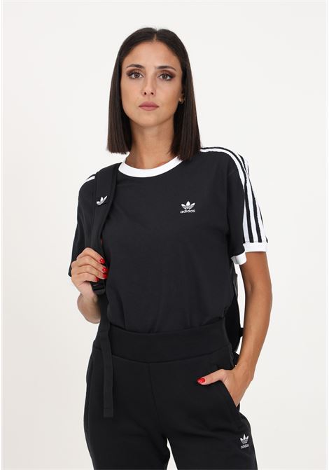 T-shirt sportiva Adicolor Classics 3-Stripes nera da donna ADIDAS ORIGINALS | T-shirt | IK4049.