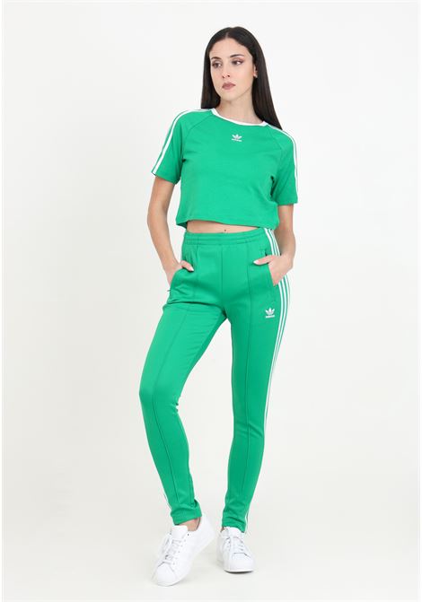 Adicolor sst track pants white and green women's trousers ADIDAS ORIGINALS | Pants | IK6601.