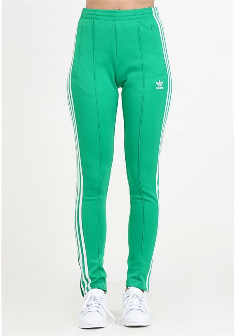 Adicolor sst track pants white and green women's trousers ADIDAS ORIGINALS | IK6601.