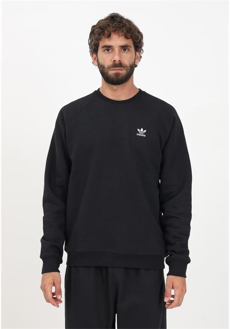 Trefoil Essentials Crewneck sweatshirt in black for men ADIDAS ORIGINALS | Hoodie | IM4532.