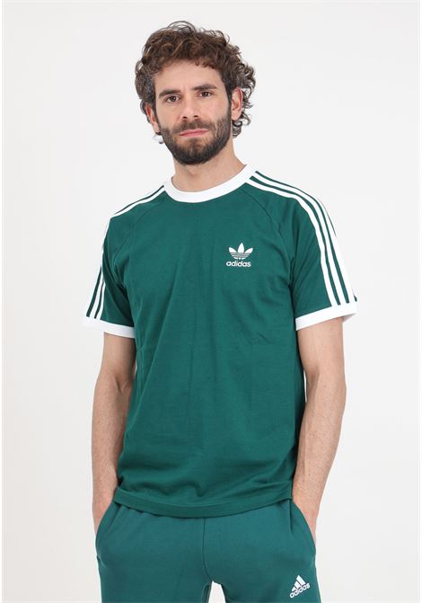 Green and white Adicolor classics 3 stripes men's t-shirt ADIDAS ORIGINALS | IM9387.