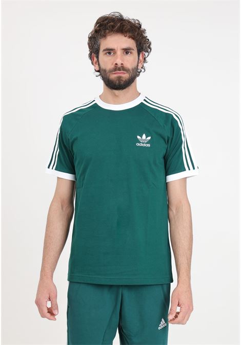 T-shirt da uomo verde e bianca Adicolor classics 3 stripes ADIDAS ORIGINALS | IM9387.