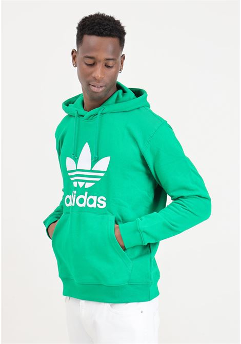 Green and white men's sweatshirt Hoodie adicolor classics trefoil ADIDAS ORIGINALS | IM9403.