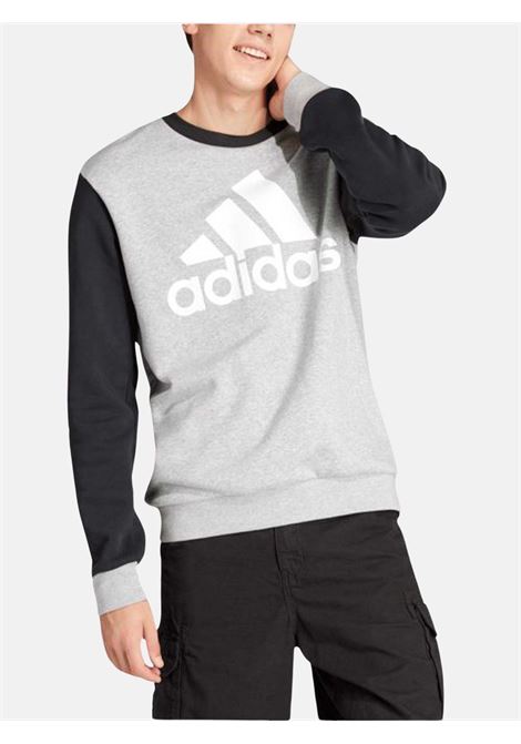 White gray and black Essentials fleece big logo men's sweatshirt ADIDAS PERFORMANCE | IN0633.
