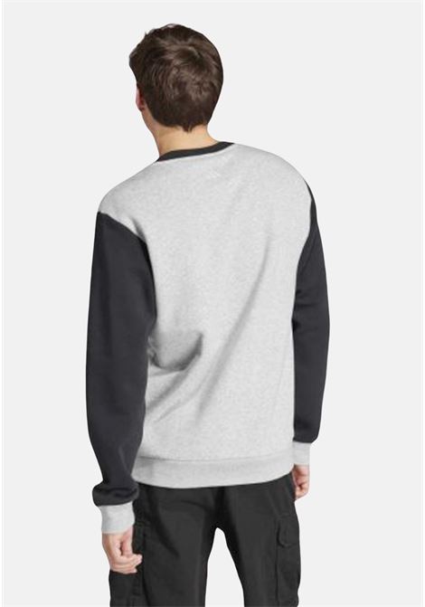 Felpa da uomo bianca grigia e nera Essentials fleece big logo ADIDAS PERFORMANCE | IN0633.